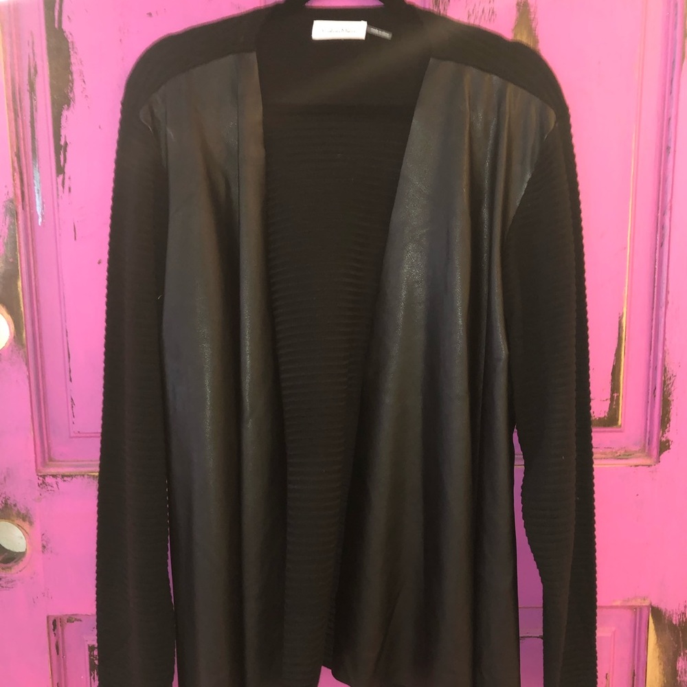 Calvin Klein Faux Leather Cardigan